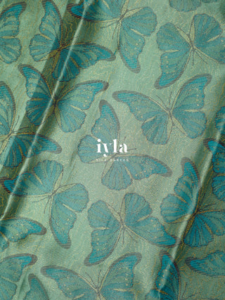 The Aquamarine Butterfly Weave Kanjeevaram