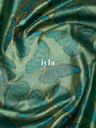 The Aquamarine Butterfly Weave Kanjeevaram