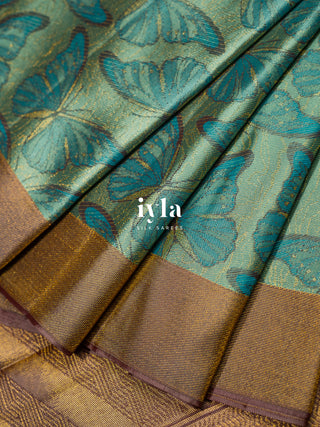 The Aquamarine Butterfly Weave Kanjeevaram