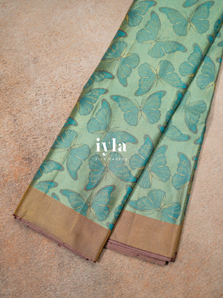 The Aquamarine Butterfly Weave Kanjeevaram