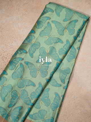 The Aquamarine Butterfly Weave Kanjeevaram