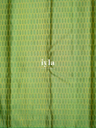 The Trumpet Lily Kanjeevaram in Pistachio Green