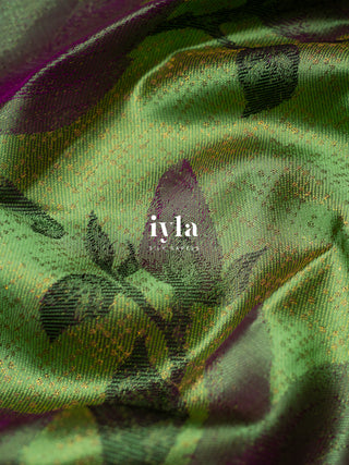 The Trumpet Lily Kanjeevaram in Pistachio Green