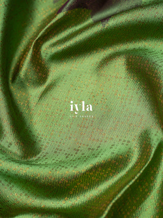 The Trumpet Lily Kanjeevaram in Pistachio Green