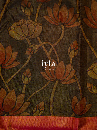 The Lotus Bloom Theory Kanjeevaram in Walnut Brown