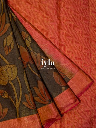 The Lotus Bloom Theory Kanjeevaram in Walnut Brown