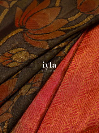 The Lotus Bloom Theory Kanjeevaram in Walnut Brown