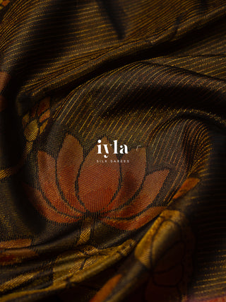 The Lotus Bloom Theory Kanjeevaram in Walnut Brown