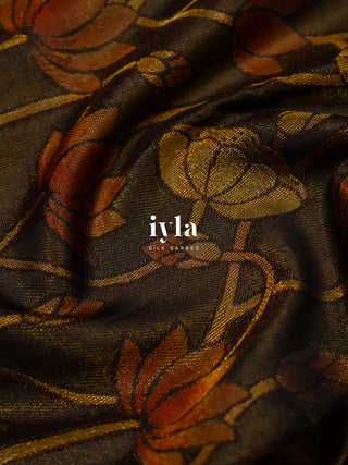 The Lotus Bloom Theory Kanjeevaram in Walnut Brown