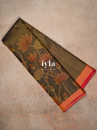 The Lotus Bloom Theory Kanjeevaram in Walnut Brown