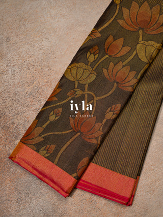 The Lotus Bloom Theory Kanjeevaram in Walnut Brown