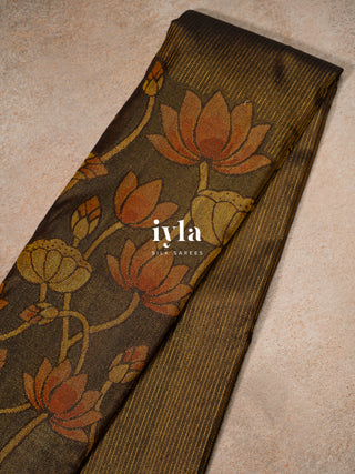 The Lotus Bloom Theory Kanjeevaram in Walnut Brown