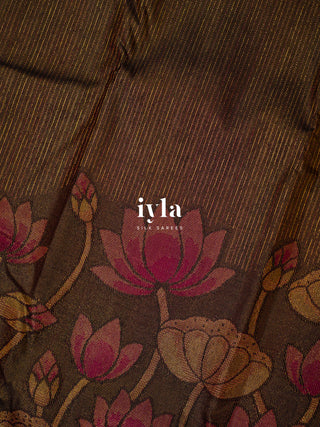 The Lotus Bloom Theory Kanjeevaram in Walnut Brown