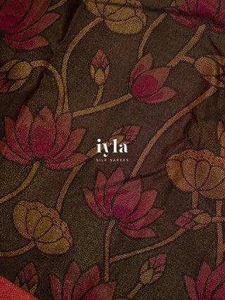The Lotus Bloom Theory Kanjeevaram in Walnut Brown