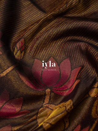 The Lotus Bloom Theory Kanjeevaram in Walnut Brown
