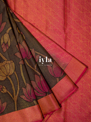 The Lotus Bloom Theory Kanjeevaram in Walnut Brown