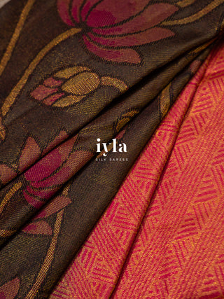 The Lotus Bloom Theory Kanjeevaram in Walnut Brown