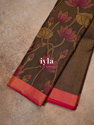 The Lotus Bloom Theory Kanjeevaram in Walnut Brown