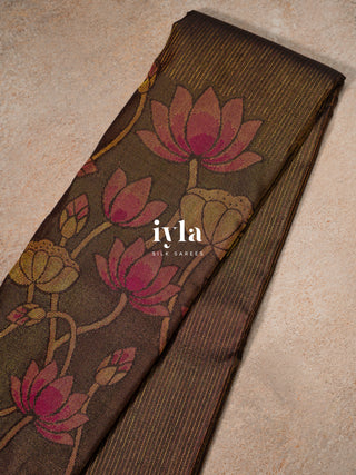 The Lotus Bloom Theory Kanjeevaram in Walnut Brown