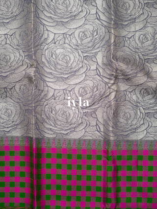 The Enchanted Rose Kanjeevaram Dipped in Silver
