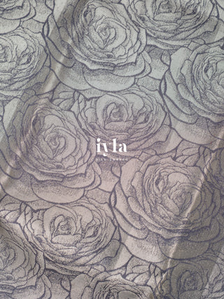 The Enchanted Rose Kanjeevaram Dipped in Silver