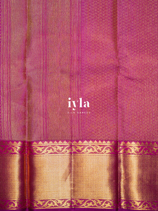 The Tropical Foliage Silk Saree in Marine Green