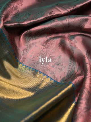 The Banana Grove Whisper Silk Saree in Blush Taupe