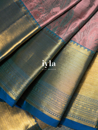 The Banana Grove Whisper Silk Saree in Blush Taupe