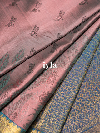 The Banana Grove Whisper Silk Saree in Blush Taupe