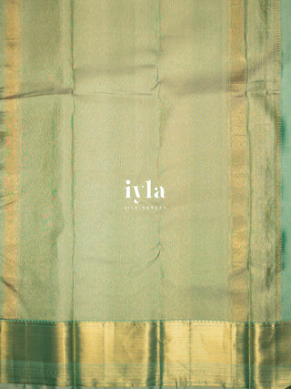 The Banana Grove Whisper Silk Saree in Pine Teal