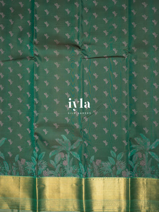 The Banana Grove Whisper Silk Saree in Pine Teal