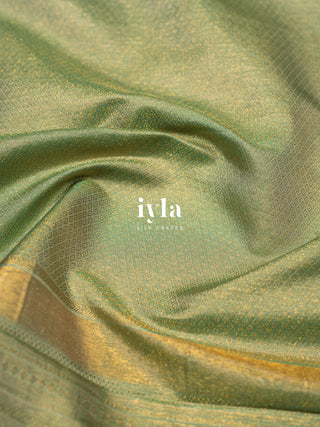 The Banana Grove Whisper Silk Saree in Pine Teal