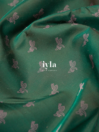 The Banana Grove Whisper Silk Saree in Pine Teal