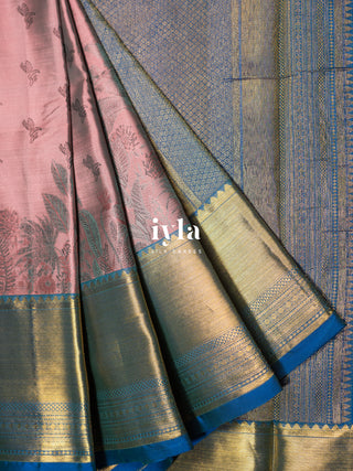 The Banana Grove Whisper Silk Saree in Blush Taupe