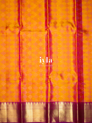The Diamond Mood Kanjeevaram in Sunset Orange