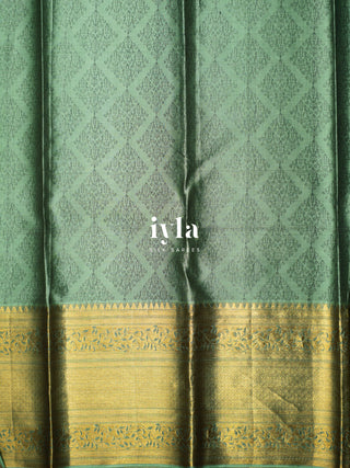 The Wild Geometric Kanjeevaram in Turquoise