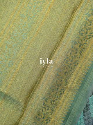 The Wild Geometric Kanjeevaram in Turquoise