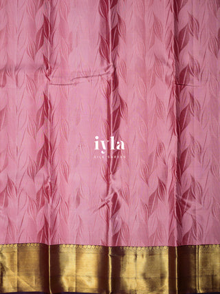 The Tropical Foliage Silk Saree in Watermelon Pink