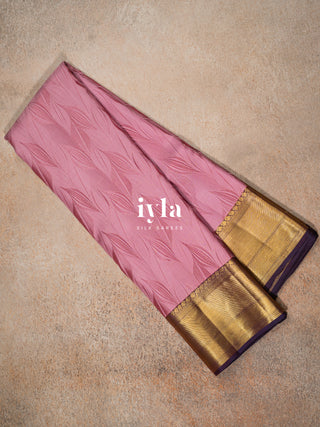 The Tropical Foliage Silk Saree in Watermelon Pink