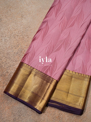 The Tropical Foliage Silk Saree in Watermelon Pink
