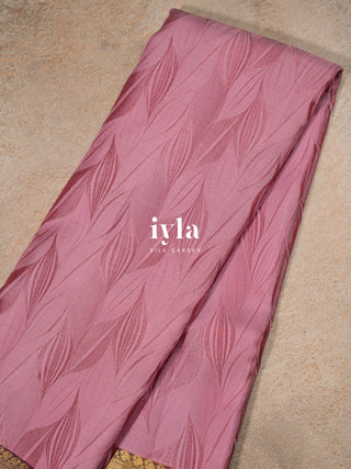 The Tropical Foliage Silk Saree in Watermelon Pink