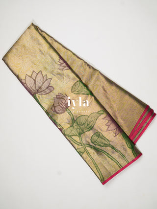 The Lotus Weave Kanjeevaram Dipped in Gold