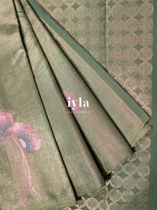The Sage Green Carnation Dream Kanjeevaram