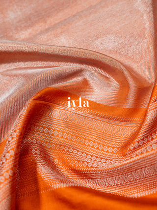 The Cherry Blossom Whispers Kanjeevaram in Burnt Orange
