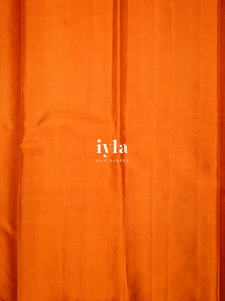 The Cherry Blossom Whispers Kanjeevaram in Burnt Orange