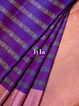 The Blooming rose royal Kanjeevaram in Purple