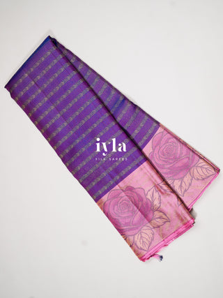 The Blooming rose royal Kanjeevaram in Purple