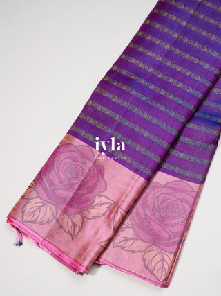 The Blooming rose royal Kanjeevaram in Purple