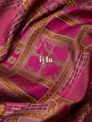 The Classical Symphony Silk Saree in Temple Pink