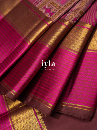 The Classical Symphony Silk Saree in Temple Pink